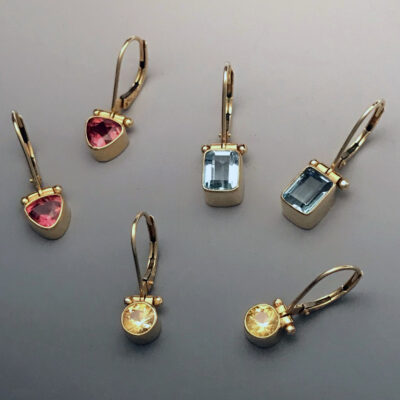 earrings with step bezels earrings with step bezels